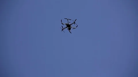 The flight of the Copter in the sky close up. Stock Footage 75862543