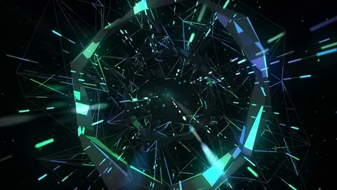 Flight Into Cosmic Projection Tunnel Stock Footage 72612142