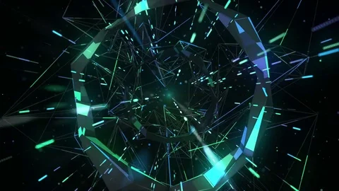 Flight Into Cosmic Rings Tunnel Rays Stock Footage 72612143