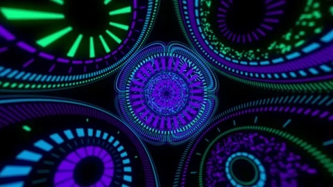 Flight Into Cosmic Techno Space VJ Stock Footage 75607559