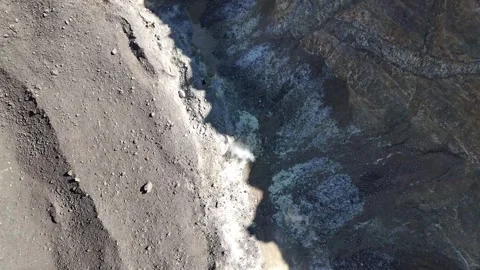 Flight in the crater of Mount Agung, the stratovolcano in Bali, Indonesia Stock Footage 284790677