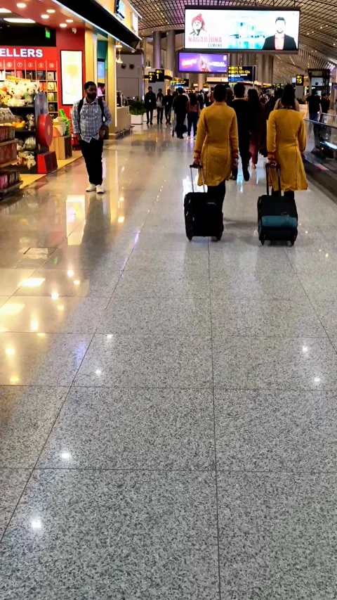 Flight crew walks through arrivals, Stock Footage 316747363