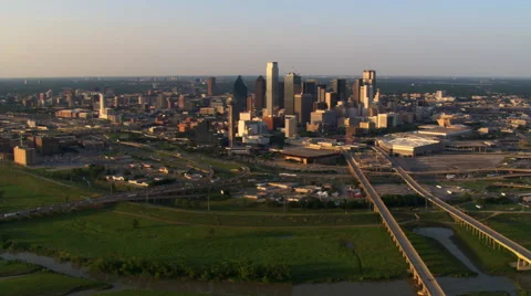 Flight crossing Trinity River in Dallas, Texas. Shot in 2007. Stock Footage 59457683