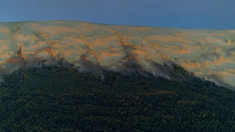 Flight Curonian spit sunset sand desert dunes pattern Shore landscape Russia  Stock Footage 127701642