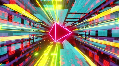 Flight of the Cyber Prism 4K Stock Footage 152802947