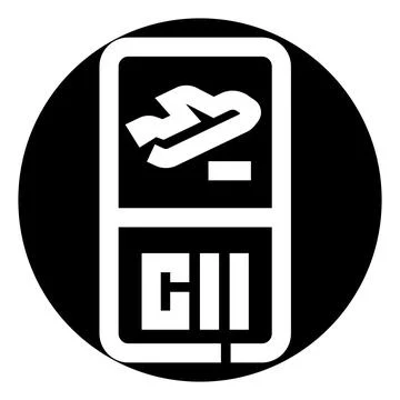 Flight data recording device icon for travel Stock Illustration