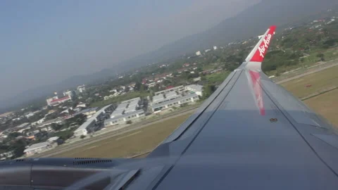 In Flight – December 26, 2018: Airplane Takeoff Seen Through Passenger Window Stock-Footage 333706331