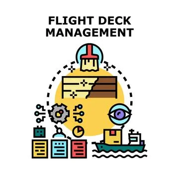 Flight deck management concept for logistics and operations Stock Illustration