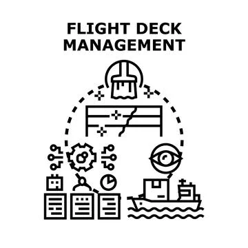 Flight deck management concept for logistics and operations Stock Illustration