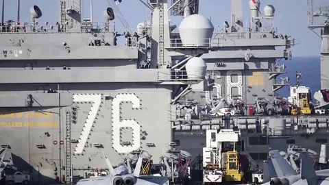Flight Deck of Nimitz-class Aircraft Carriers Stock-Footage 82281469