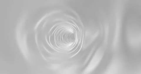 Flight deep into the white tunnel.Background 3D rendering Illustrazione stock