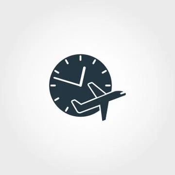 Flight Delayed creative icon. Simple element illustration. Flight Delayed Ilustración de archivo