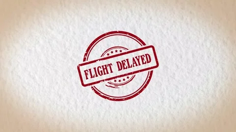 FLIGHT DELAYED stamp style word Stock Footage 319045958