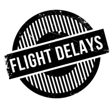 Flight Delays rubber stamp Stock Illustration