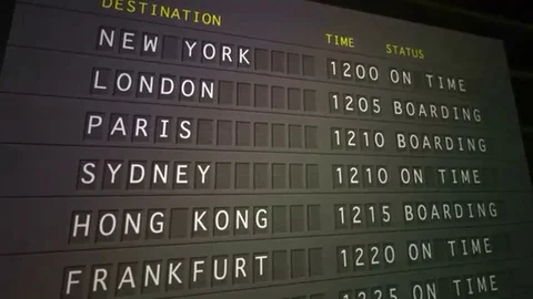 Flight departure board Stock Footage 98248397