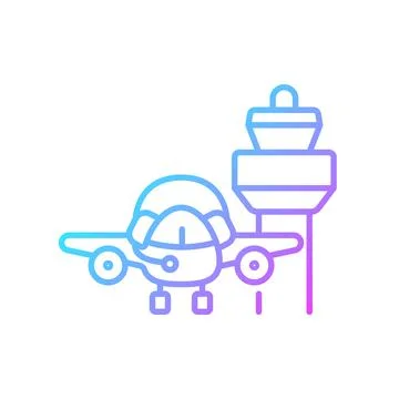 Flight dispatch gradient linear vector icon 스톡 일러스트