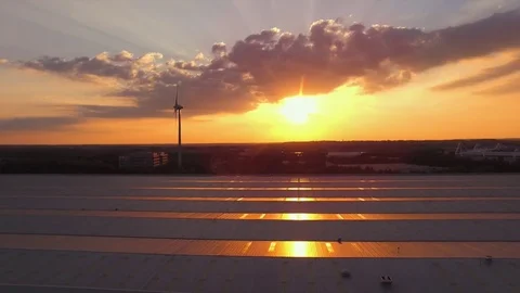Flight  distribution centre during sunset Stock Footage 80921669