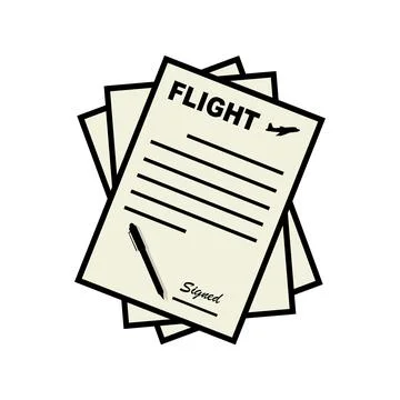 Flight documents Stock Illustration