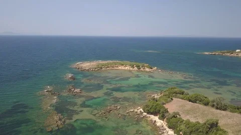 Flight down in Greece, beautiful beach Stock Footage 95888333