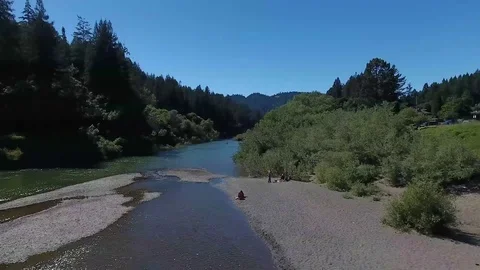 A flight down The Russian River Video stock 76007368