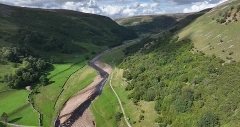 Flight Down Swaledale, North Yorkshire Stock Footage 262084498