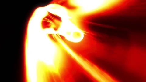 Flight down twisting psychedelic fire orange tunnel wormhole loop 4 Stock Footage 42806082