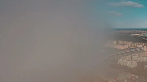 Flight Downward near with Pipe District Power Plant Stock Footage 48269833