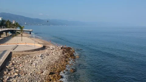 Flight drone along the coastline Stock-Footage 115506635