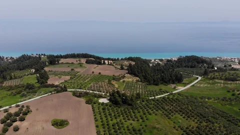 Flight on a drone in Greece Stock Footage 88743737