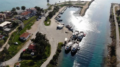 Flight on a drone in Greece Stock Footage 88744408