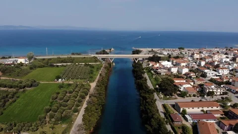 Flight on a drone in Greece Stock Footage 88744506