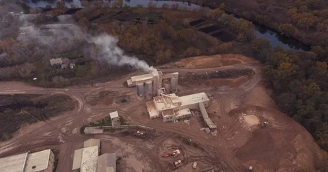 Flight to the drone of the old factory Stock Footage 71282758