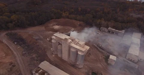 Flight to the drone of the old factory Stock Footage 71283078