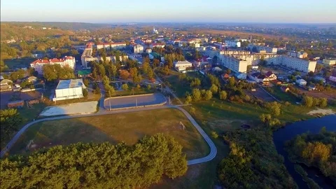 The flight of the drone over the empty playground Vídeos de archivo 74938764