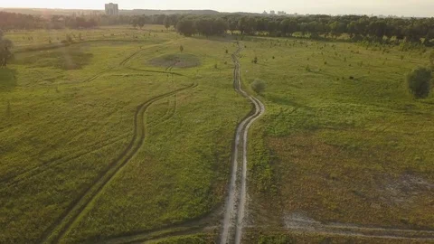 Flight of the drone over the fields and rivers 動画素材 77000006