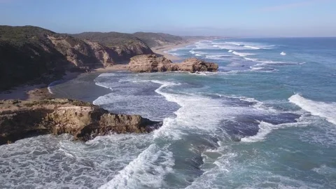 Flight of Drone Over Ocean 4K Stock Footage 132798585