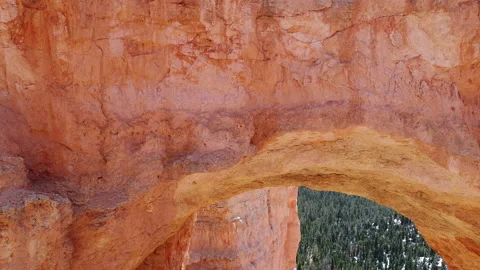 Flight with a drone under an arch in Bryce Canyon National Park Stock Footage 145444587