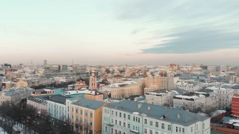 Flight on a dune over the city center Stock Footage 87843392