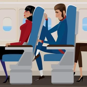 Flight in economy class Stock Illustration