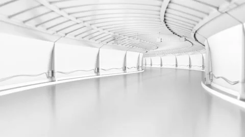 Flight in an empty highway tunnel. Looped video Stock Footage 143991930