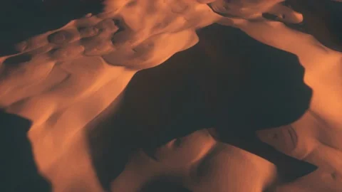 Flight in the endless hot desert over the dunes and sandy mountains. Timelapse Stock Footage 142692588