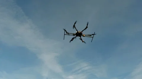 Flight of esa copter slow motion Stock Footage 62090654