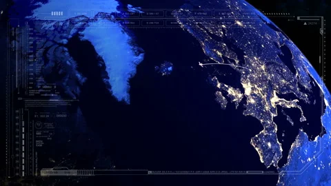 Flight from Europe to USA.Airplane trip on the map,globe. Stock Footage 123721023