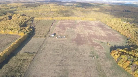 Flight field. cloud's shadows. autumn colorful. aerial 181011111814004 Stock Footage 111981113