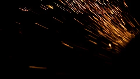 Flight of fire sparks on a black background Stock Footage 91396911