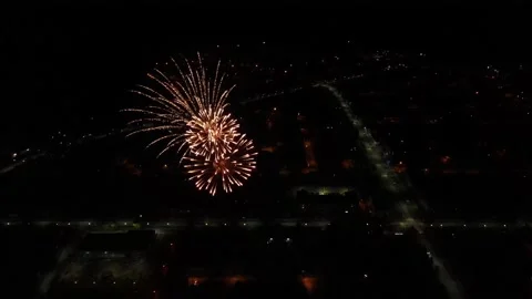 Flight from fireworks Stock Footage 161421767