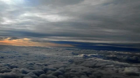 In Flight flying through the cloud layers Stock Footage 245079052