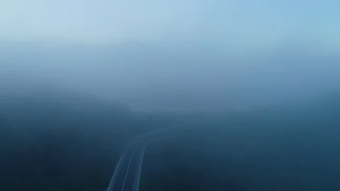 Flight in the fog in the mountains Video stock 90494618
