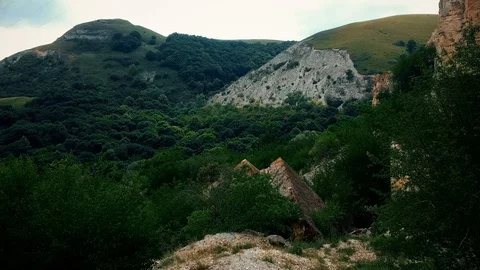 Flight to forest and cliffs Stock Footage 94535808