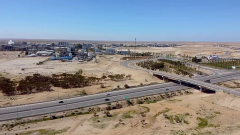 Flight forward to the industrial zone Stock Footage 129319192